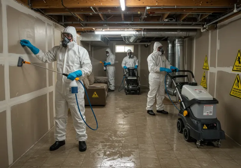 Basement Moisture Removal and Structural Drying process in Country Squire Lakes, IN